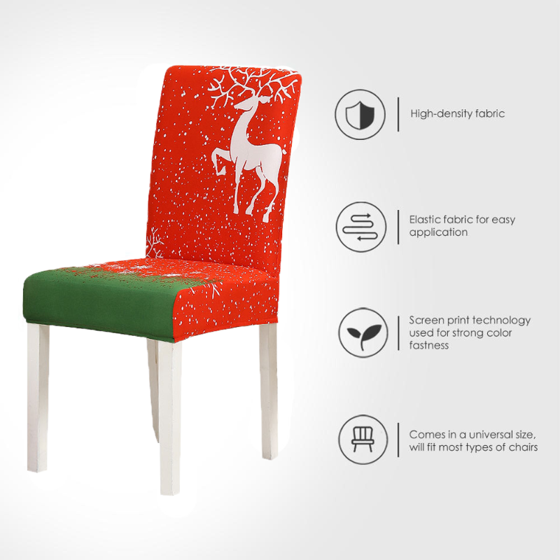 

Printed chair cover Christmas Chair seat for dining banquet party Restaurant