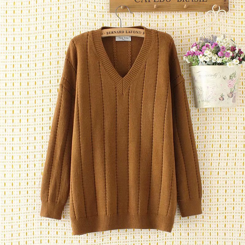 

Size Plus Female with Cleavage v Autumn Winter Long-sleeve Casual Sweaters Outerwear Zvqg, Orange