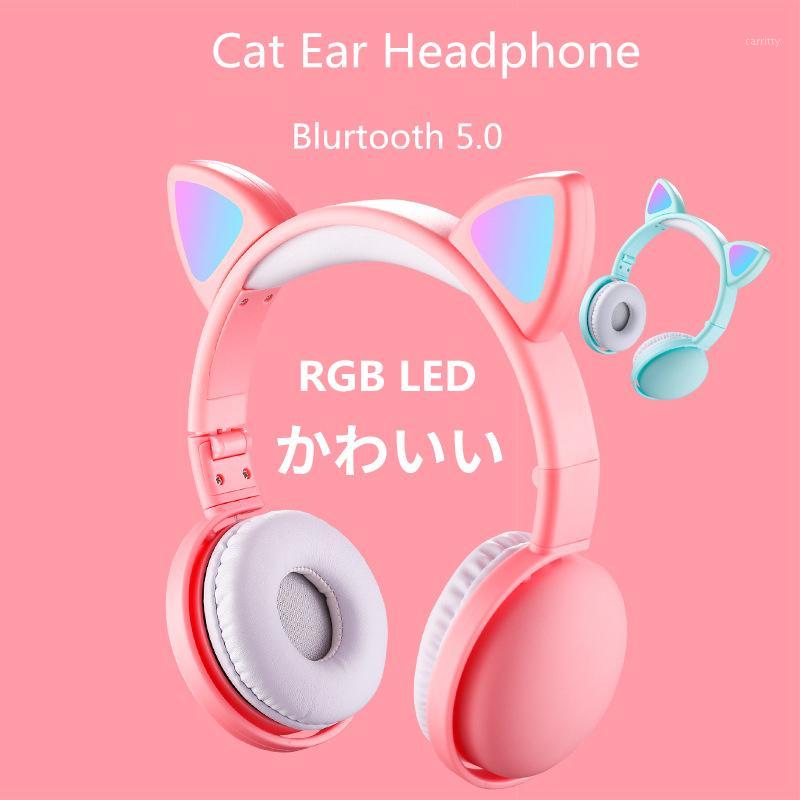 

Cat Ear LED Headphones Noise-Cancelling Bluetooth 5.0 Kids Girls and Boys Folding Headset Support TF Card 3.5mm Plug With Mic1