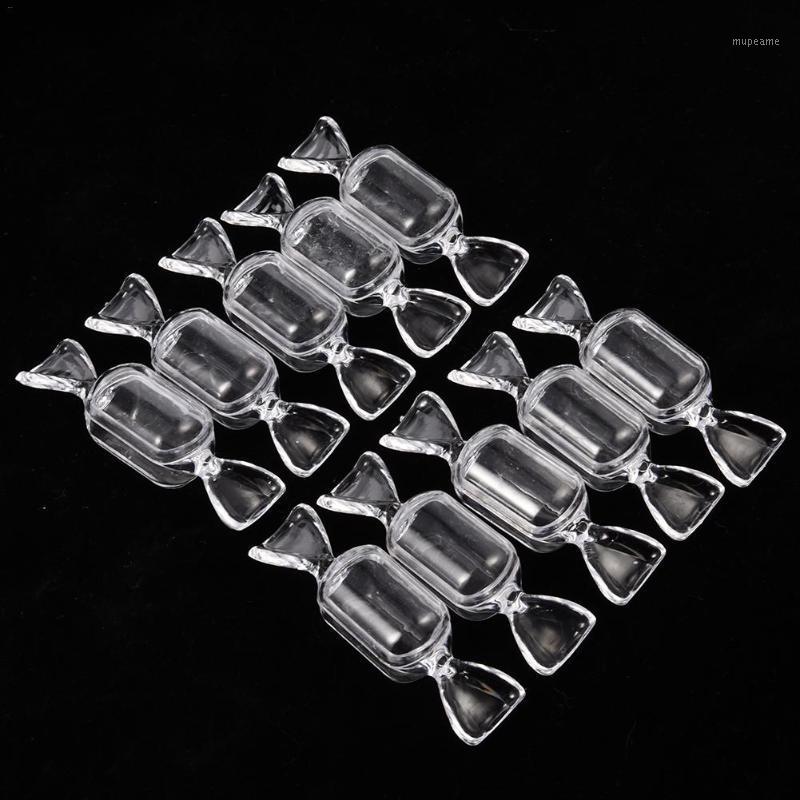

10pcs Small Toffee-shaped Transparent Plastic Box Wedding Candy Box Storage Container Baby Shower Favor1