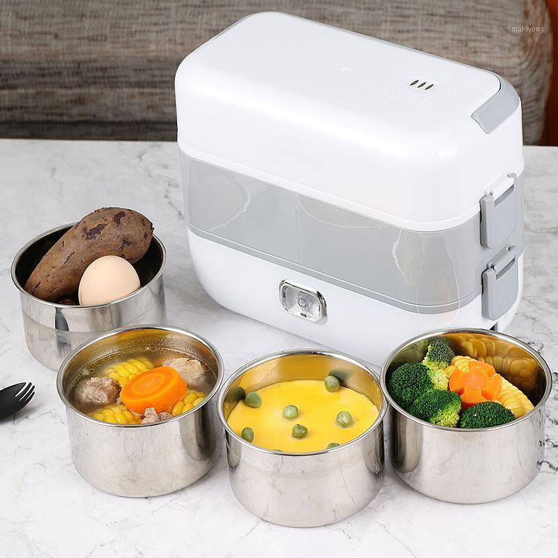 

Electric Portable Heating Lunch Box Stainless steel Container Mini Hot Rice Cooker Steamer Meal Lunchbox Bento Warmer1
