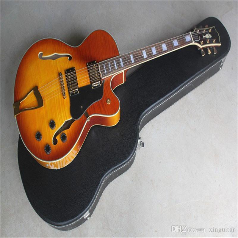 

2021 Wholesale G L-5 L5 Jazz F -Semi Hollow Natural color Electric guitar in stock