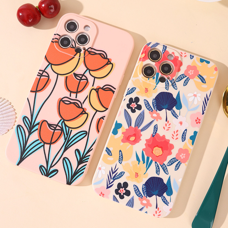 

Turmeric Flower Phone Cases Pressure Reduction Design Hard Wholesale CelPhone Case for iphone, White