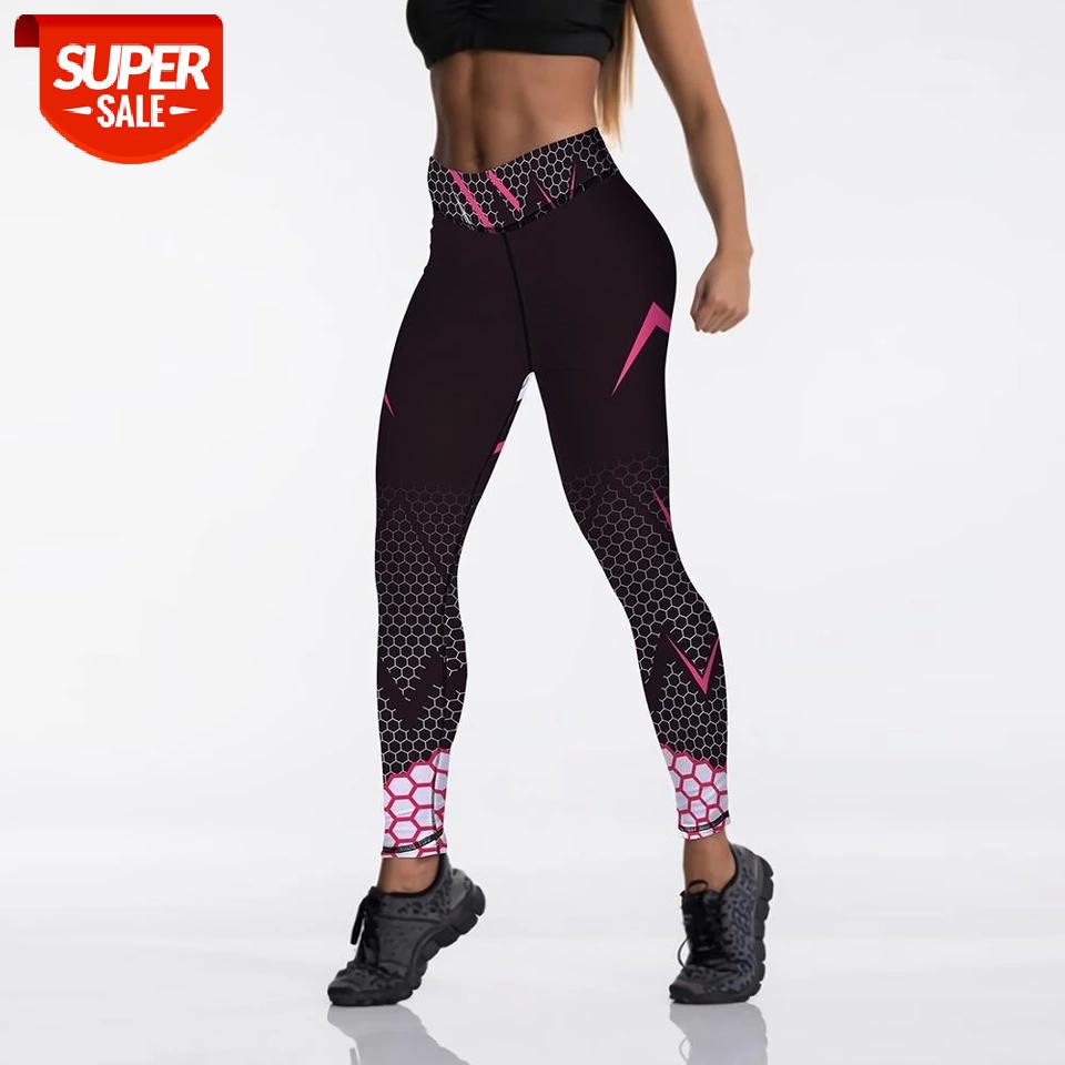 

Workout Sporting Elastic Force Breathable Fitness Leggings Pattern Digital Printing Outdoor Sportswear Skinny Leggings For Women #ld3o, Black;white