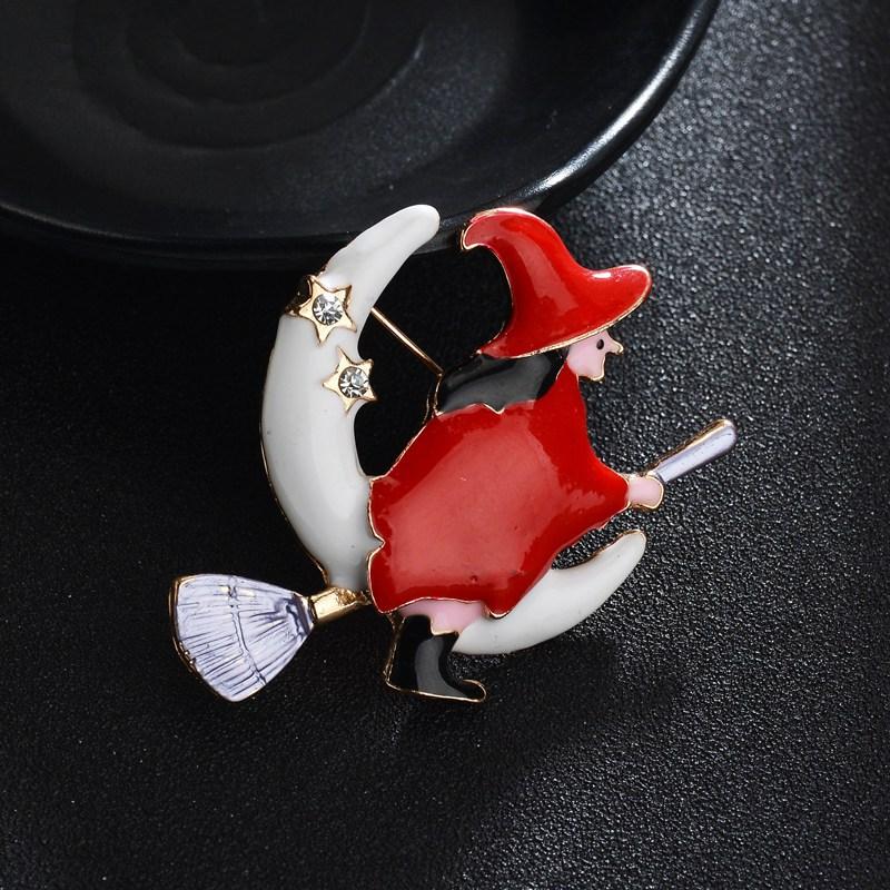 

Hello Miss Exquisite drip witch brooch cute girl brooch ornament Halloween gift