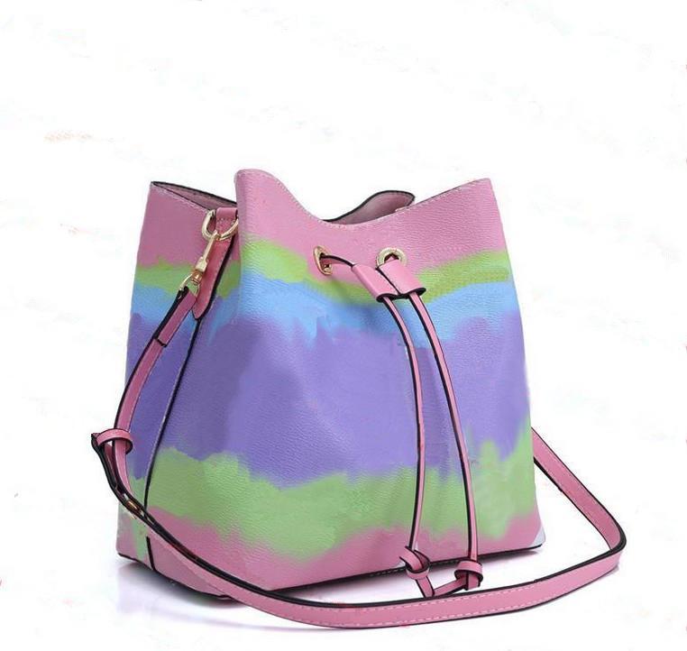 

Esale Tie-Dye Neo Bucket Shoulder Bag Purses Pastel Drawstring Designers Bucket Bag for Womens Handbag Presbyopic Hobo Neo noe 44022, Customize
