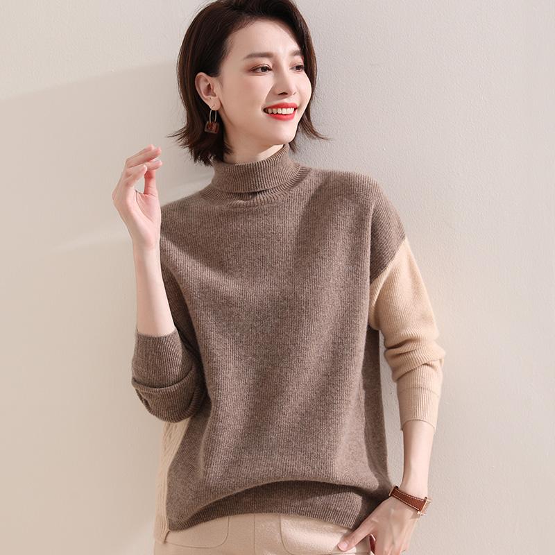 

Womens Winter 100% Cashmere Sweaters And Autumn Knitted Pullovers High Quality Warm Female Soft Comfortable Turtleneck Solid Cas, Yanmai