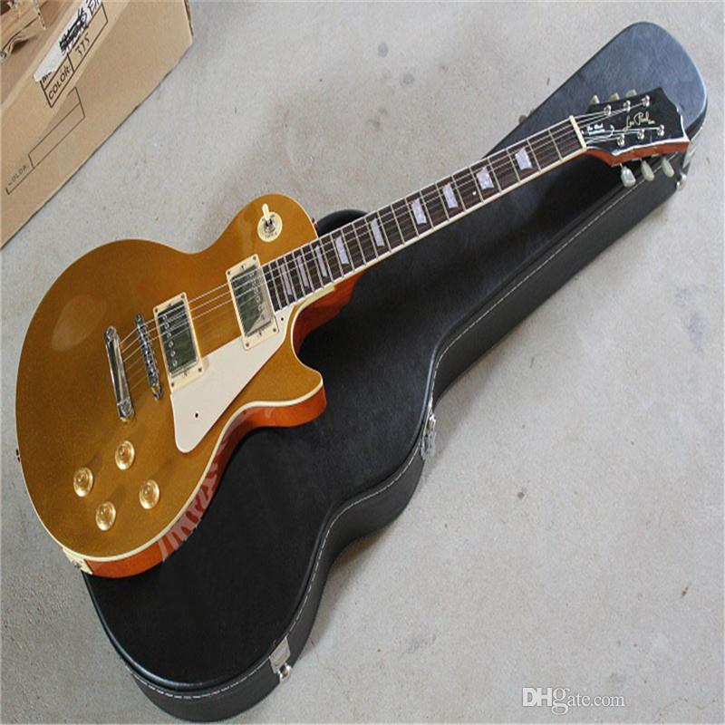 

Top quality arrival LP Standard gold glances Electric Guitar can add case