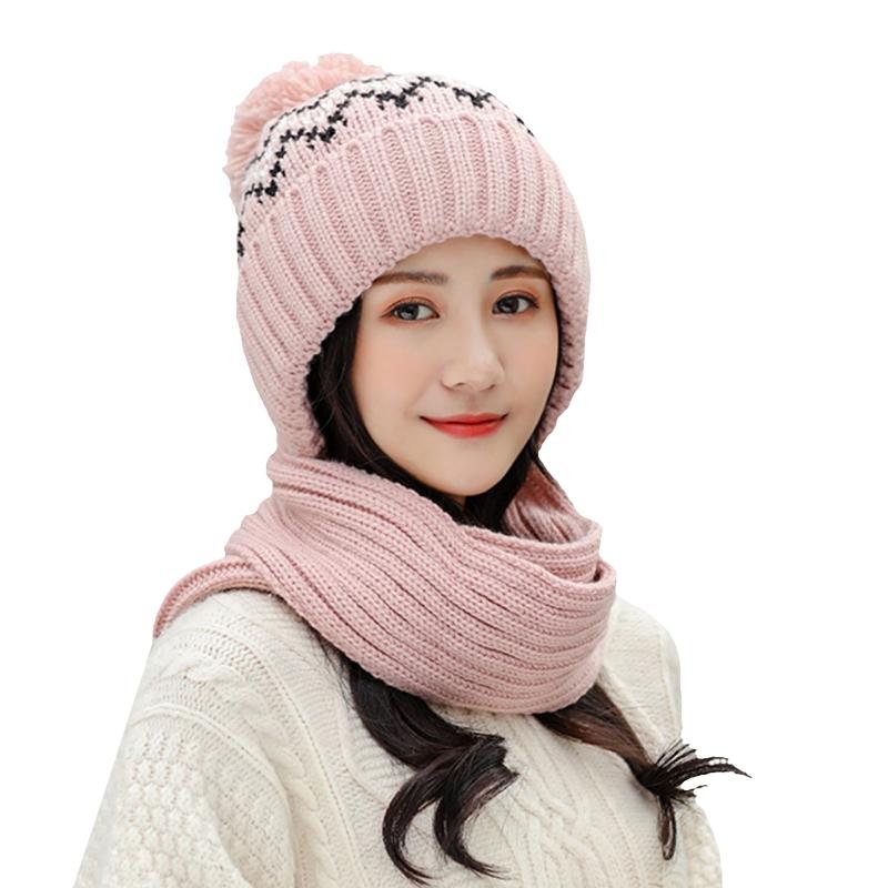 

Women Beanie Hat Bobble Scarf Knitted Winter Warm Snow Ski Cap, Ht6274bg