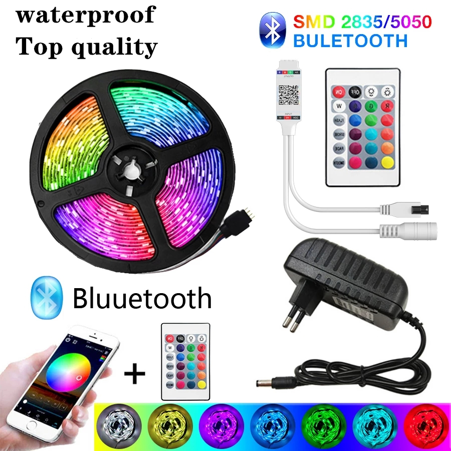 

LED Strip Light Bluetooth 20M RGB 5050 Flexible Ribbon Waterproof RGB LED SMD Light 5M 10M Tape Diode 12V 30Light/M Wifi Control
