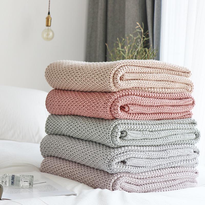 

Cotton Knitted Blanket Photo Shoot Blanket Home Soft Nap Air Conditioner Bed Nap Sleeping1