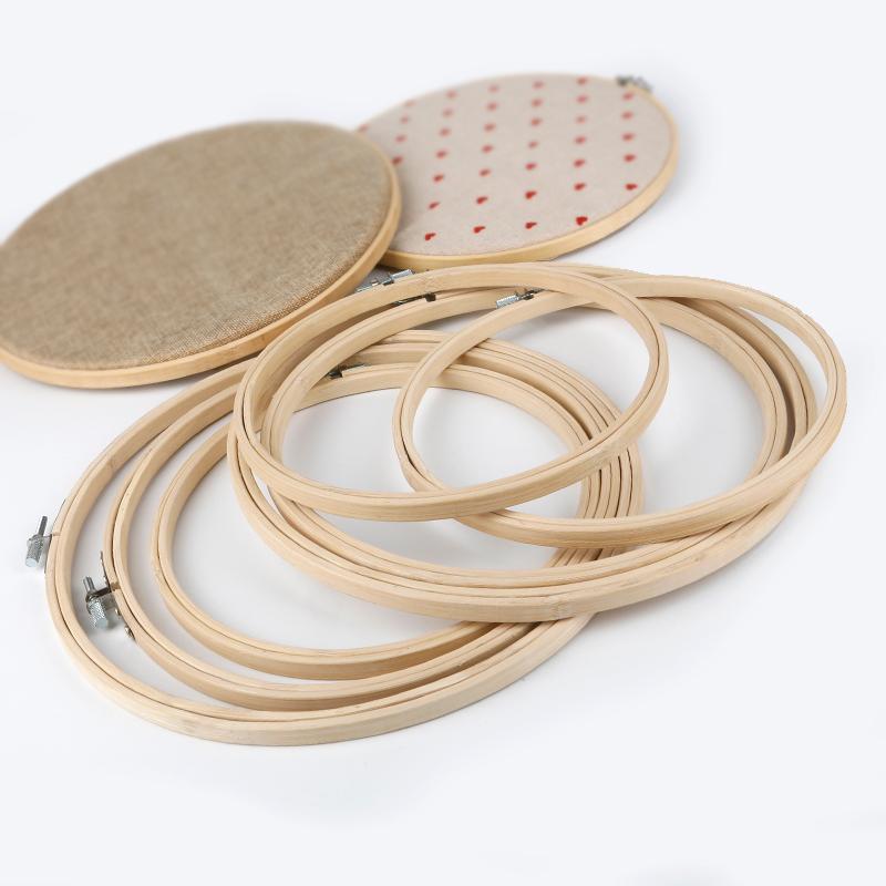 

1Pc 10-26cm Wooden Frame Embroidery Cross-Stitch Hoop Circle Round Machine Bamboo For Hand DIY Household Craft Sewing Needwork T