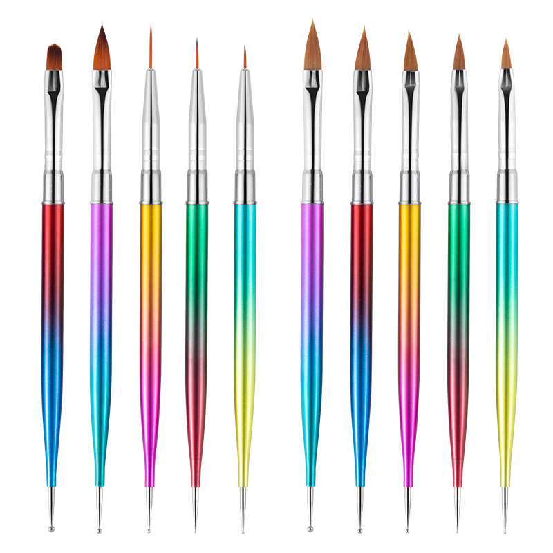 

2021 New Arrival 5Pcs/set Nail Art Dotting Painting Pen UV Gel Acrylic Drawing Carving Liner Brush Tools 2 Ways Manicure DIY Tool