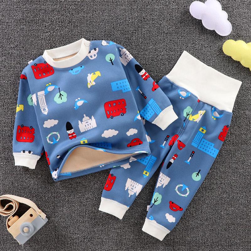 

Original Zebra Remember toddler boy girl winter pajama suit children plush thickened cartoon clothing set kids warm clothes suit, Mbb50984130684-a