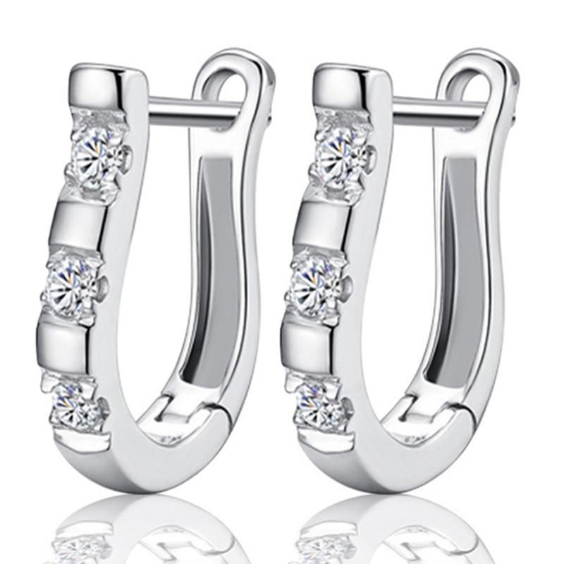 

Temperament Hook Zircon hoop Earrings For Women Brincos Wedding Boucle Jewelry Mujer