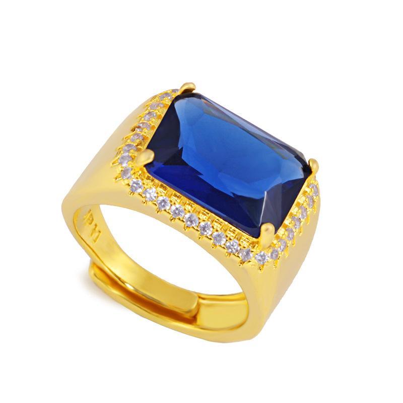 

14K Gold Filled Not Fade Jewelry Natural Sapphire Ring for Men Women Anillos Mujer Anel Bijoux Femme Gold Ring Fine Gemstone