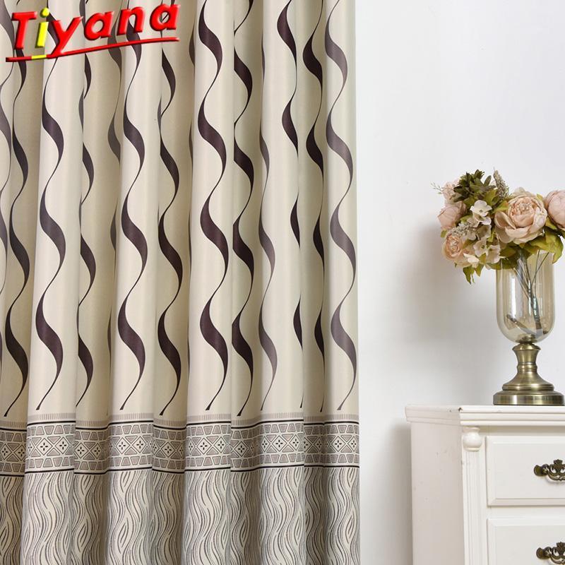 

Coffee Geometric Curtains for Living Room 1PCS 100*200CM Wave Stripe Printed Blackout Curtains for Bedroom Bay Window PC020#301, Cloth