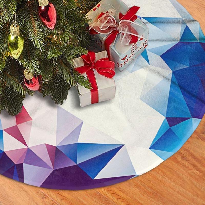 

Black White Lattice Grid Geometric Christmas Tree Skirt Soft Plaid Mat For Xmas Party Decoration Holiday Decor Indoor Outdoor