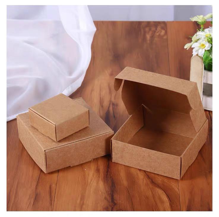 

10Pcs/lot DIY Kraft Gift Box Brown/Black Paper Small Soap Box Kraft Cardboard Mini Jewelry Packing Carton 12Sizes