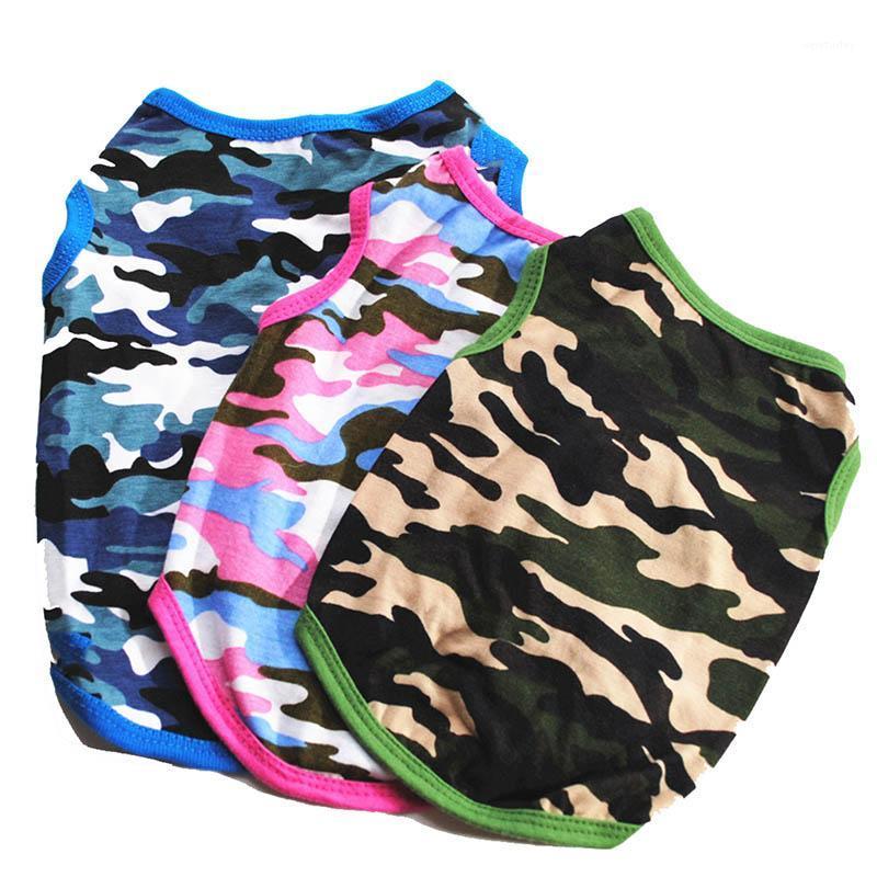 

Pet Dog Camouflage T Shirt Summer Pet Shirts Cotton Vest Puppy Clothes Tank Tops Apparel Party Costume1, Green
