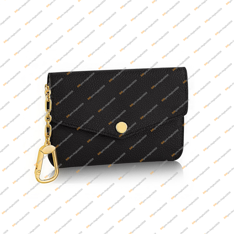 

Ladies Fashion Casual Designer Luxury Key Pouch Coin Purse Credit Card Holder Wallet High Quality TOP 5A M62017 M60633 Business Card Holders, Embossed cowhide / black