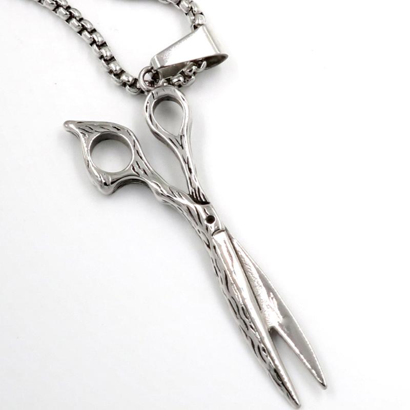

Fashion Scissor Comb Pendants Necklaces Gold/Silver Stainless Steel Stylist Beautician Accessories Men Barbershop Jewelry
