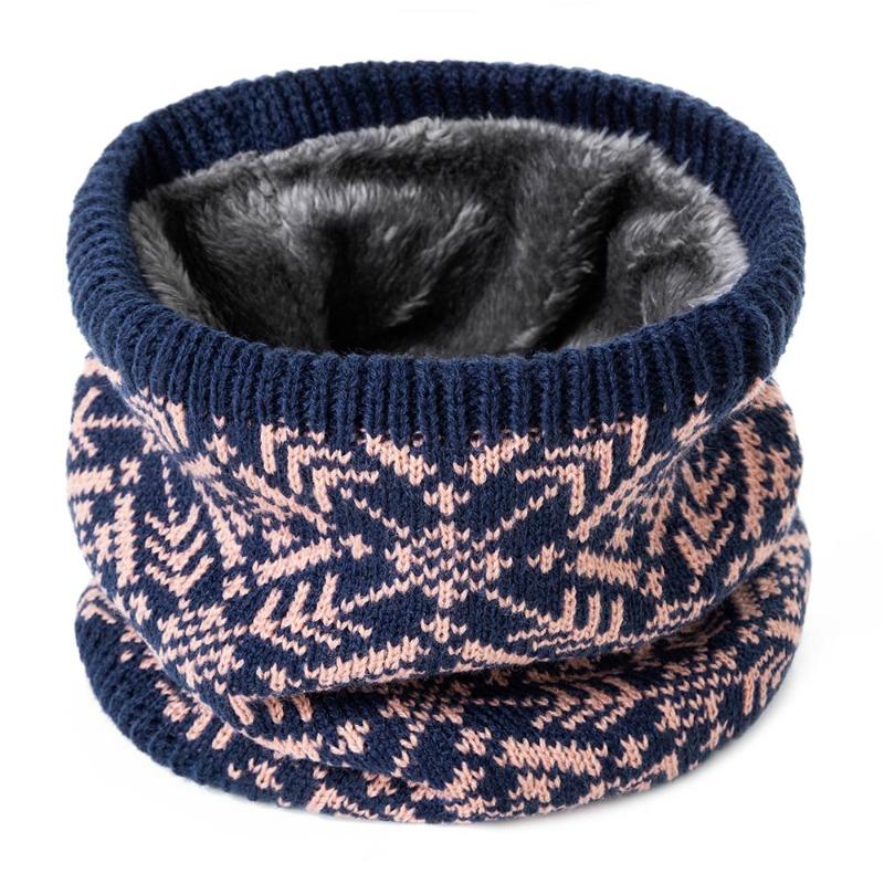 

URDIAMOND 2020 New Women Men Winter Scarf Plus Velvet Knit Ring Scarf Scarves Unisex Print Neck Wrap Neckerchief