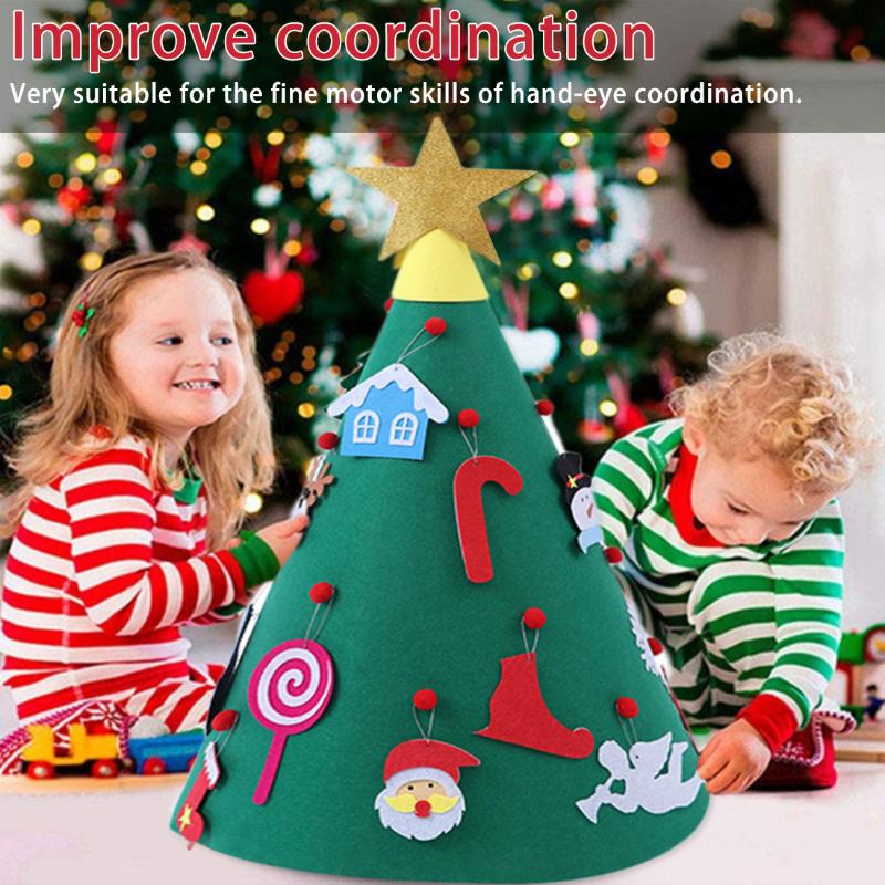 

DIY 1PCS 100x70cm Felt Christmas Tree Christmas Decoration for Home Santa Claus Xmas Tree 2021 New Year Gifts Navidad Xmas
