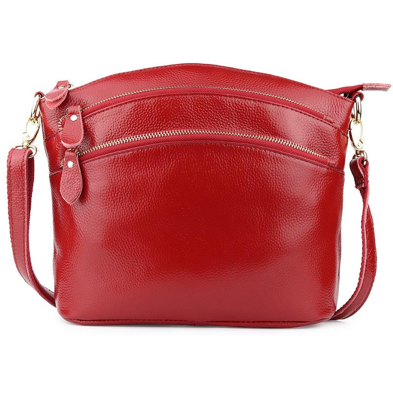 

New first layer leather women's bag fashion cowhide shoulder strap messenger bag, Black
