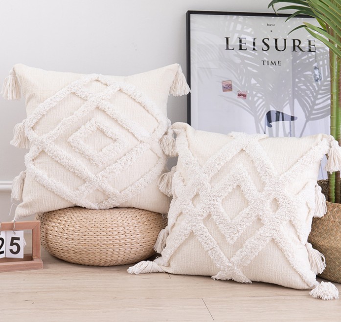 

Cotton linen Solid color Pillow Case Pure color pillow covers home sofa cushion 45*45cm no filling