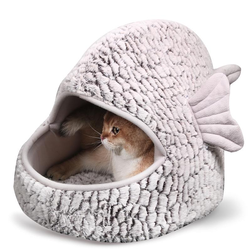 

MPK Cat House] Fish Cat Bed, Gray Nest, 1 Size Available
