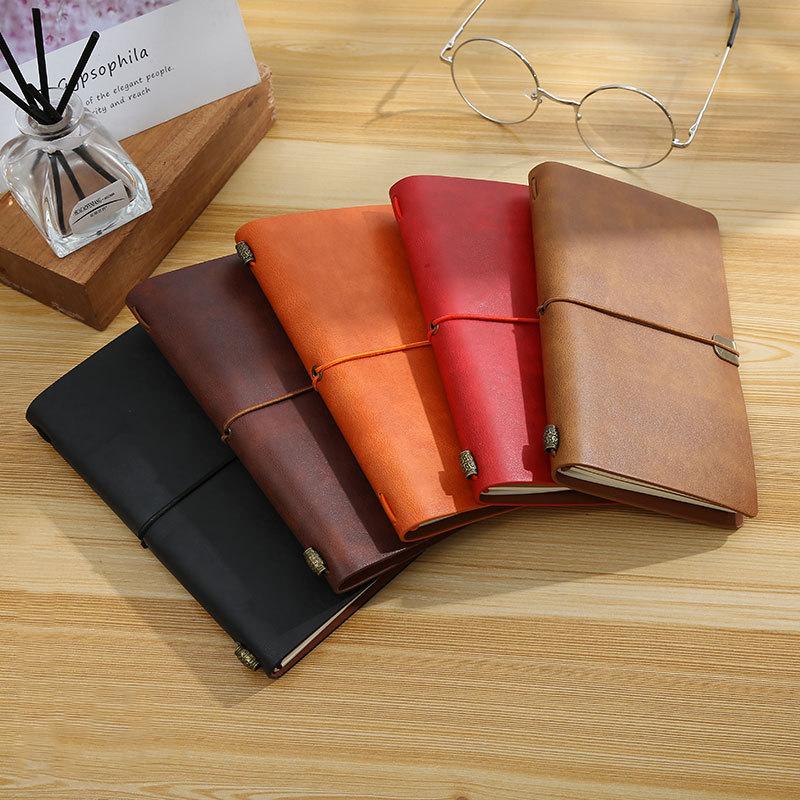 

Brown Leather Notebook Vintage Bandages Matte surface Diary Journal Creative paint Note Book Stationery Gift Traveler sketchbook