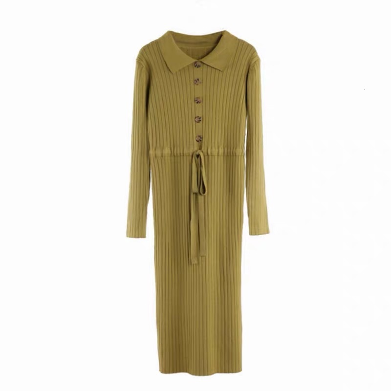 

2021 New Autumn Winter Loose Oversize Straight Women Long Knit Female Sweater Drawstring Warm Split Side Dress 1ju6, Khaki