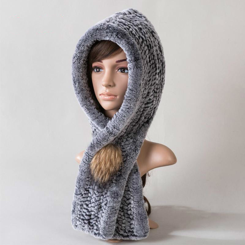 

hat Fur Ladies winter hot Earmuffs Skin of Fabric Rabbit One-piece Cachecol