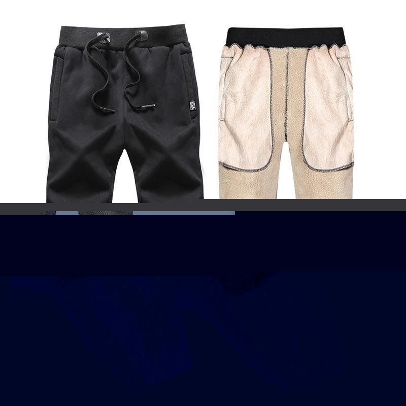 

sweatpants for men streetwear joggers men fashion winter pants trousers lamb velvet cotton sweatpants men's pants 8XL, Black