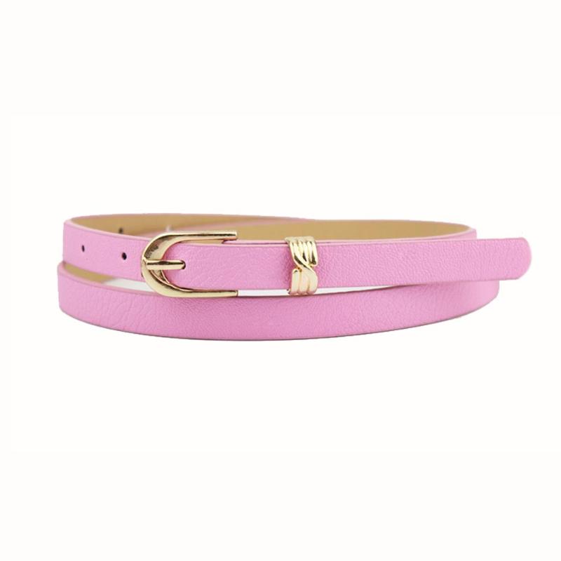 

Belts Eco-Friendly Plastic Belt For Women Candy Color Thin Skinny Elegant Fashion Leather Waistband Dress Accessories, Black