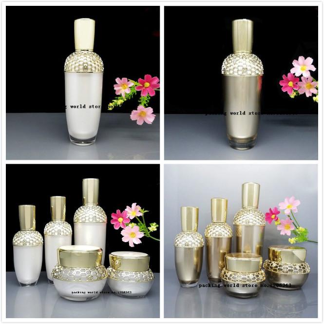 

120ml pearl white/ gold plastic acrylic airless bottle for lotion/emulsion/serum/essence liquid /whitening cosmetic packing