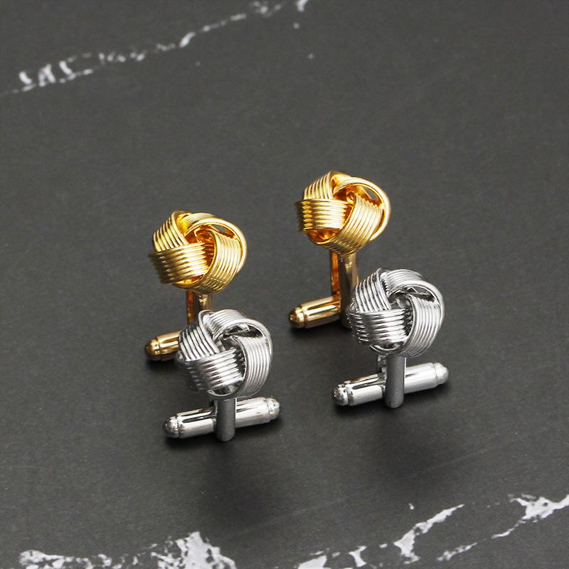 

New hot selling European and American popular jewelry hemp flower sleeve pin hollow men's shirt cuff link customization