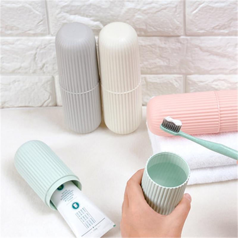 

Portable toothbrush and toothpaste holder Organizer Storage box travel toothbrush case washing cup outdoor Travel Accessories