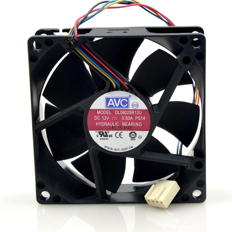 

AVC DL08025R12U 8CM 8025 80x80x25mm DC 12V 0.50A 2-Wires Hydraulic Bearing Cooler Cooling Fan
