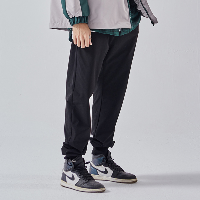 

2020 Hop Streetwear Hip Casual Male Jogging Korean Gym Running Sweatpants Fashion Cargo New Hombre Joker Pants, Black