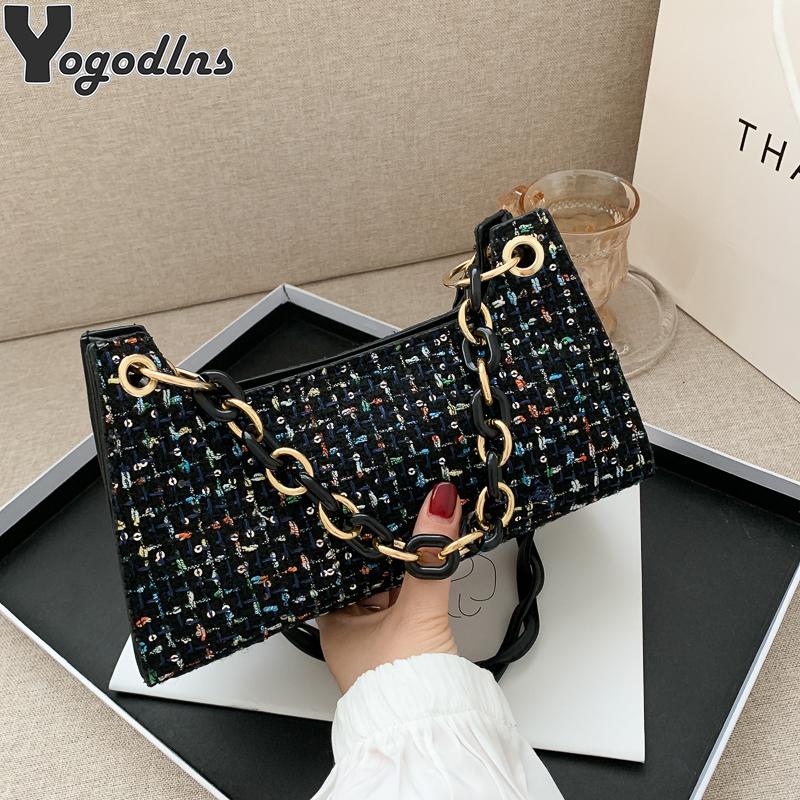 

Small PU Leather Weave Designer Crossbody Bags For Women Luxury Shoulder Handbags Chain Underarm Baguette Purse bolso mujer, Pink