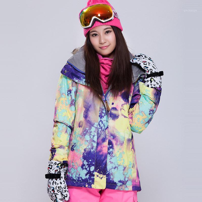 

Free Shipping The New 2020 Female GSOU SNOW Ski Suits Jackets and Trousers More Warm Waterproof and Windproof Ski Suit Women1, Color7