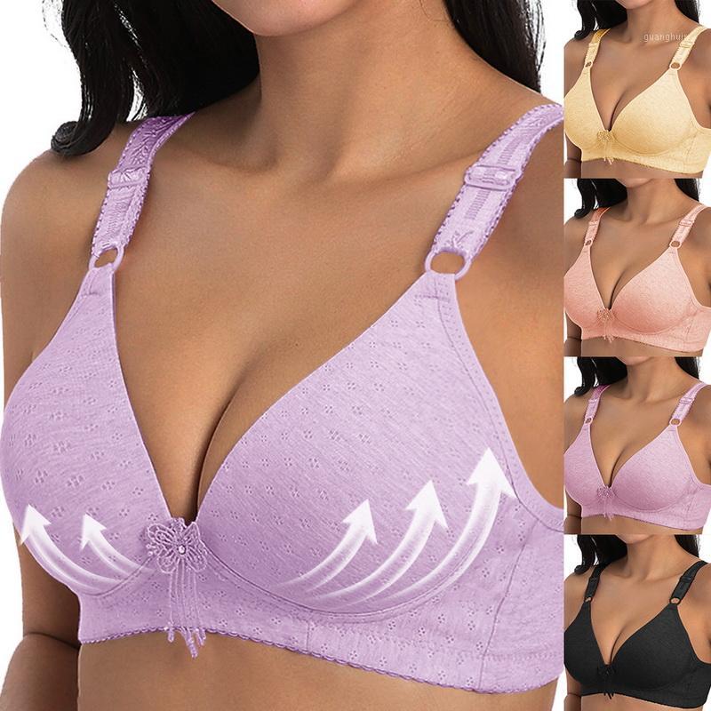 

Women Bra Breast Cover V-collar Seamless Glue Steel Ring Underwear Sports Bra Delicate Underwear Push Up Adjustable1, 01