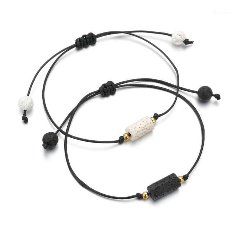 

Friendship Bracelets Hand-knitted Personality Woven Volcanic Stone Lovers Bracelet Gifts for Boys Girls Couple LXH1