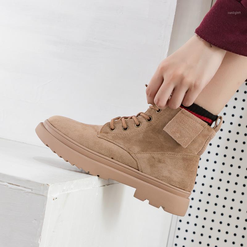 

2021 Spring Women Boots New Women Fashion Ankle Boots Girl PU Leather Short Female British Style1, Brown