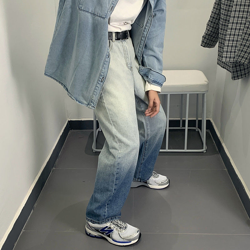 

Brem 2021 Men' Pants Autumn Thin New Gradient Torn Jeans Young Clothes B6DX, Black