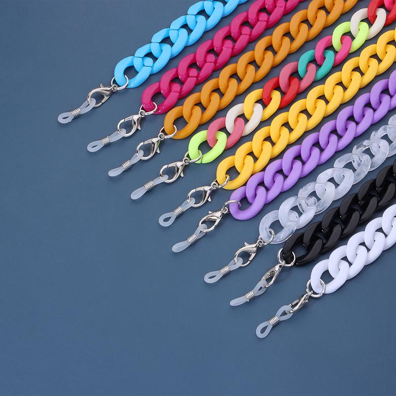 

Colorful Acrylic Sunglasses Chain Chic Womens Anti Slip Reading Glasses Eyewears Cord Holder Neck Strap Lanyard 75cm Mask Chains