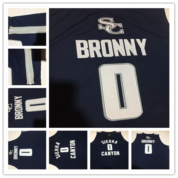 

Custom SCS Sierra Canyon #0 Bronny James Jr. Basketball 2020 Navy NCAA Sierra Canyon High School Basketball Jersey S-3XL, Blue
