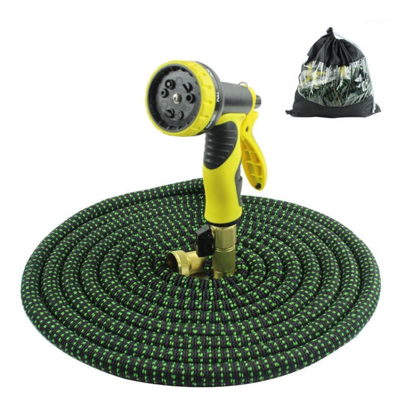 

25-100FT magical expandable garden hose flexible garden hose high pressure car tube plastic spray gun watering1, Green